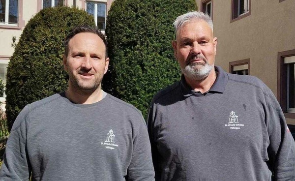 Hausmeister (v.l.): Herr Garcia Soler und Herr Pfeifer